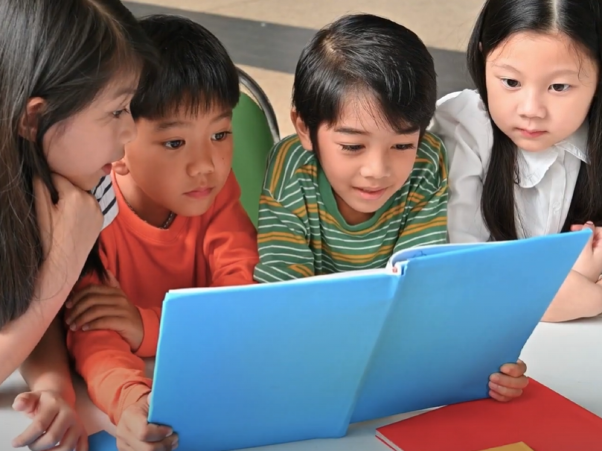 Students smiling in class